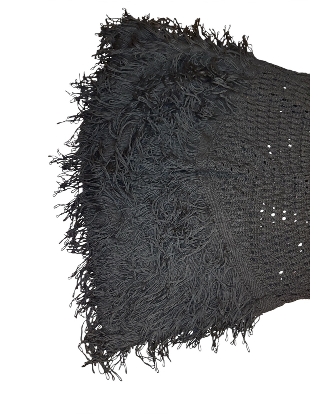 Musera Black Crochet Fringe Halter Mini Dress Boho Cover Up XL - Picture 6 of 14